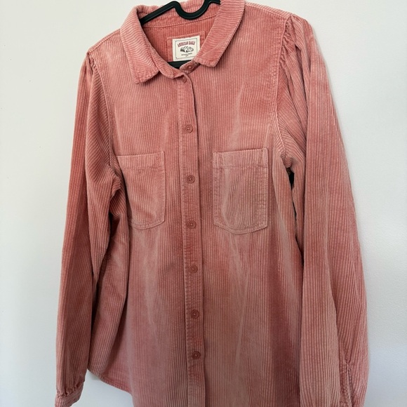 American Eagle Outfitters Pink Corduroy Shirt - Picture 3 of 9